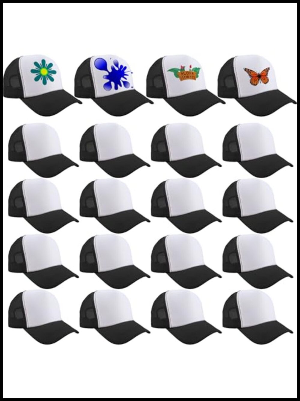 Kids Trucker Hats 20 Pc Sublimation Blank Mesh Baseball Caps Adjustable